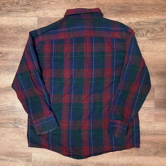 Northwest Territory Casual Button Down Mens Large Red Plaid Rugged Flannel Shirt - Picture 2 of 10